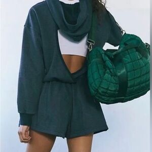 NWT Free People Dark Gray "Such a flirt" Romper skort.